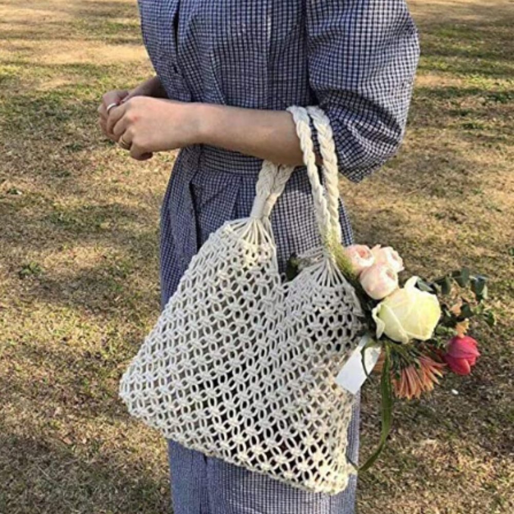 Travel Beach Fishing Net Handbag Shopping Woven